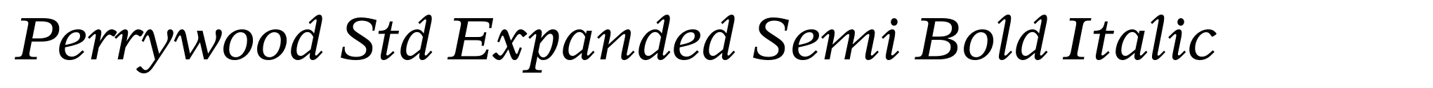 Perrywood Std Expanded Semi Bold Italic image